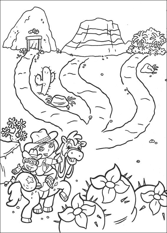 Print Dora de Verkenner 2 kleurplaat